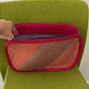 Barbara Bolan for Bolan Too Made in Italy Straw Rectangular Clutch Colorful